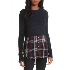 Veronica Beard Garrett Mixed Media Top (XS/S)